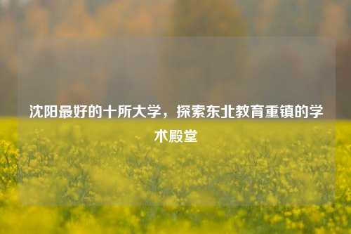 沈阳最好的十所大学，探索东北教育重镇的学术殿堂