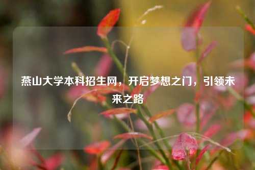 燕山大学本科招生网，开启梦想之门，引领未来之路