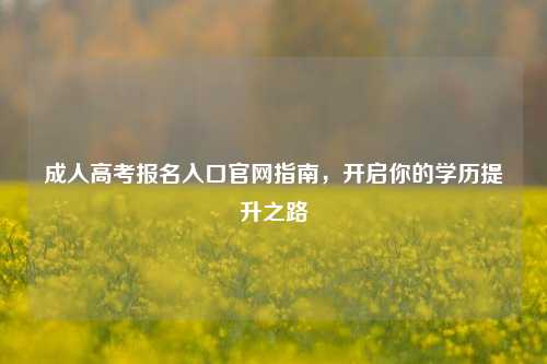 成人高考报名入口官网指南，开启你的学历提升之路