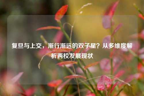 复旦与上交，渐行渐远的双子星？从多维度解析两校发展现状