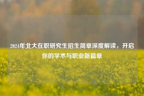 2024年北大在职研究生招生简章深度解读，开启你的学术与职业新篇章