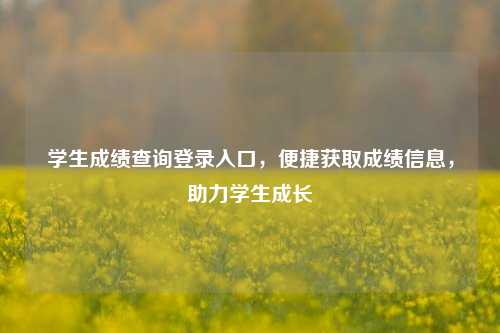 学生成绩查询登录入口，便捷获取成绩信息，助力学生成长