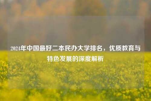 2024年中国最好二本民办大学排名，优质教育与特色发展的深度解析