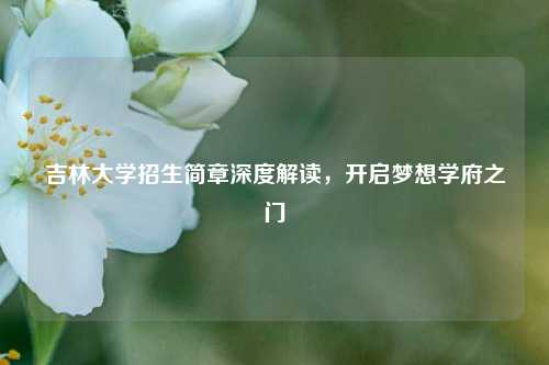 吉林大学招生简章深度解读，开启梦想学府之门