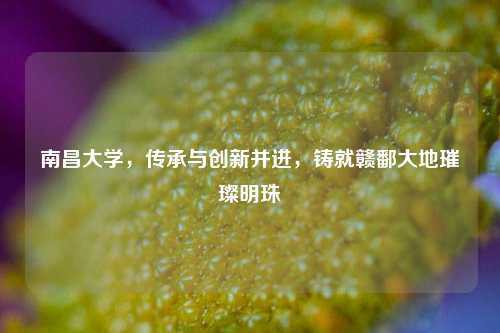 南昌大学，传承与创新并进，铸就赣鄱大地璀璨明珠