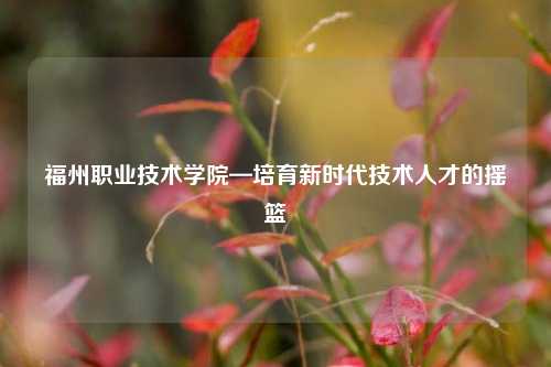 福州职业技术学院—培育新时代技术人才的摇篮