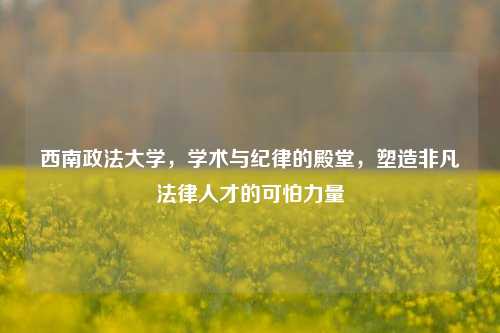 西南政法大学，学术与纪律的殿堂，塑造非凡法律人才的可怕力量
