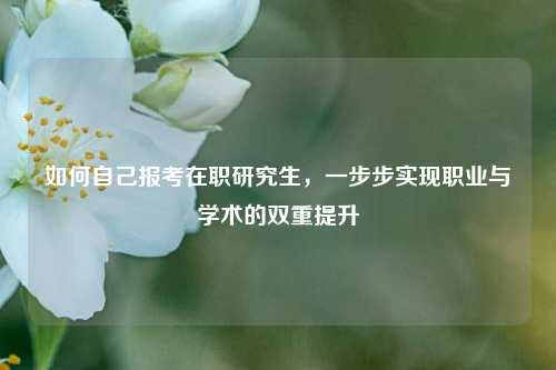 如何自己报考在职研究生，一步步实现职业与学术的双重提升