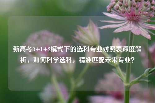 新高考3+1+2模式下的选科专业对照表深度解析，如何科学选科，精准匹配未来专业？