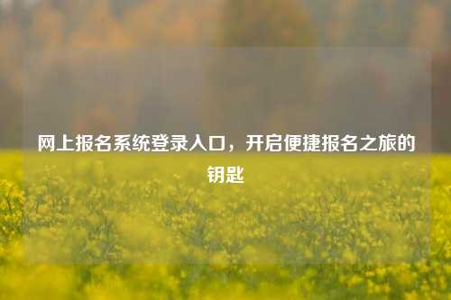 网上报名系统登录入口，开启便捷报名之旅的钥匙