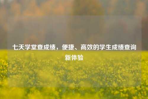 七天学堂查成绩，便捷、高效的学生成绩查询新体验