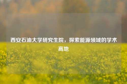 西安石油大学研究生院，探索能源领域的学术高地