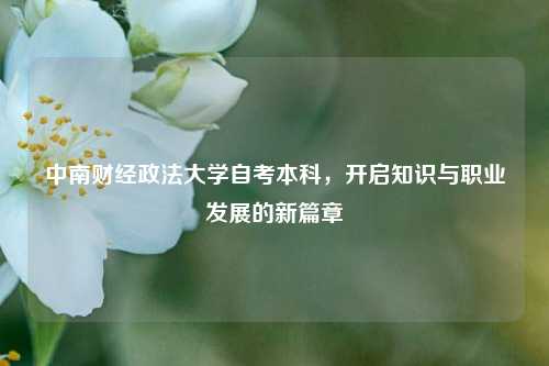 中南财经政法大学自考本科，开启知识与职业发展的新篇章