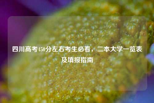 四川高考450分左右考生必看，二本大学一览表及填报指南