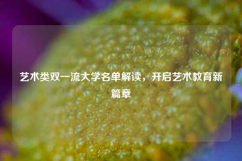 艺术类双一流大学名单解读,开启艺术教育新篇章