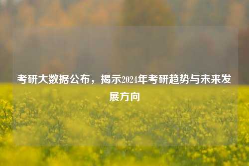 考研大数据公布，揭示2024年考研趋势与未来发展方向
