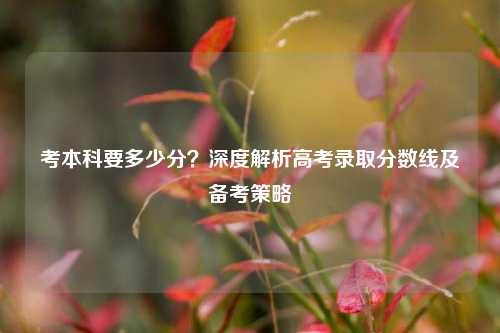 考本科要多少分？深度解析高考录取分数线及备考策略